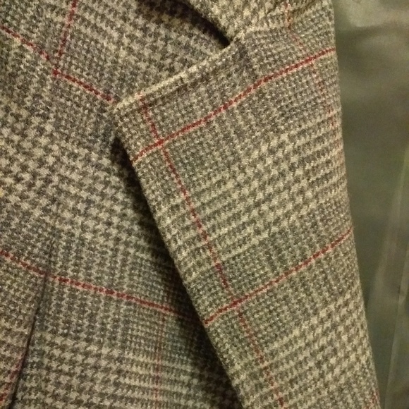 Vintage Devon Hall Gray with Red Striped Jacket - Picture 2 of 4